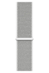 Apple Watch Uyumlu Hasır Örgü Kordon Gri Beyaz